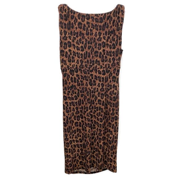 Ralph Lauren Brown & Black Leopard Print Dress - Picture 2 of 3